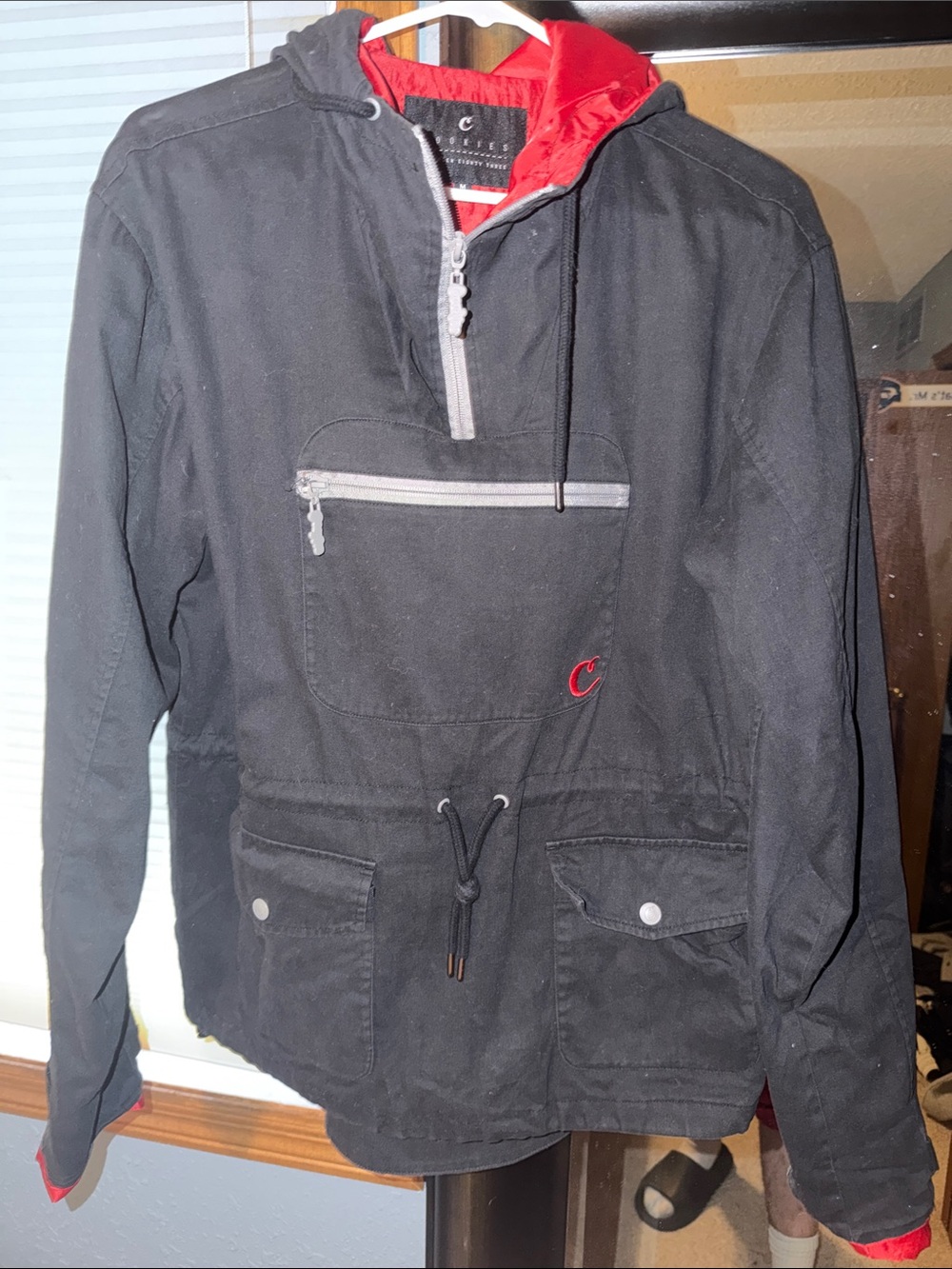 Cookies SF 1983 Black Red Hooded 1/4 Zip Pullover Utility Jacket Men’s M Berner